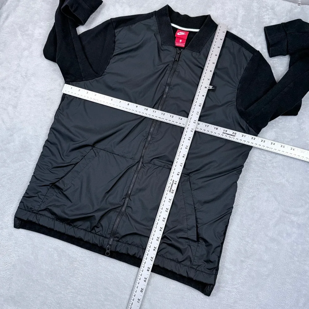 Nike Modern Full Zip Bomber Jacket Mens Large Black Fleece Sweatshirt 886245